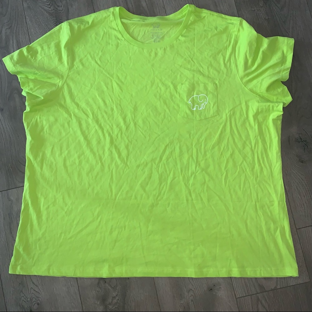 plus size Ivory Ella lime green pocket t-shirt